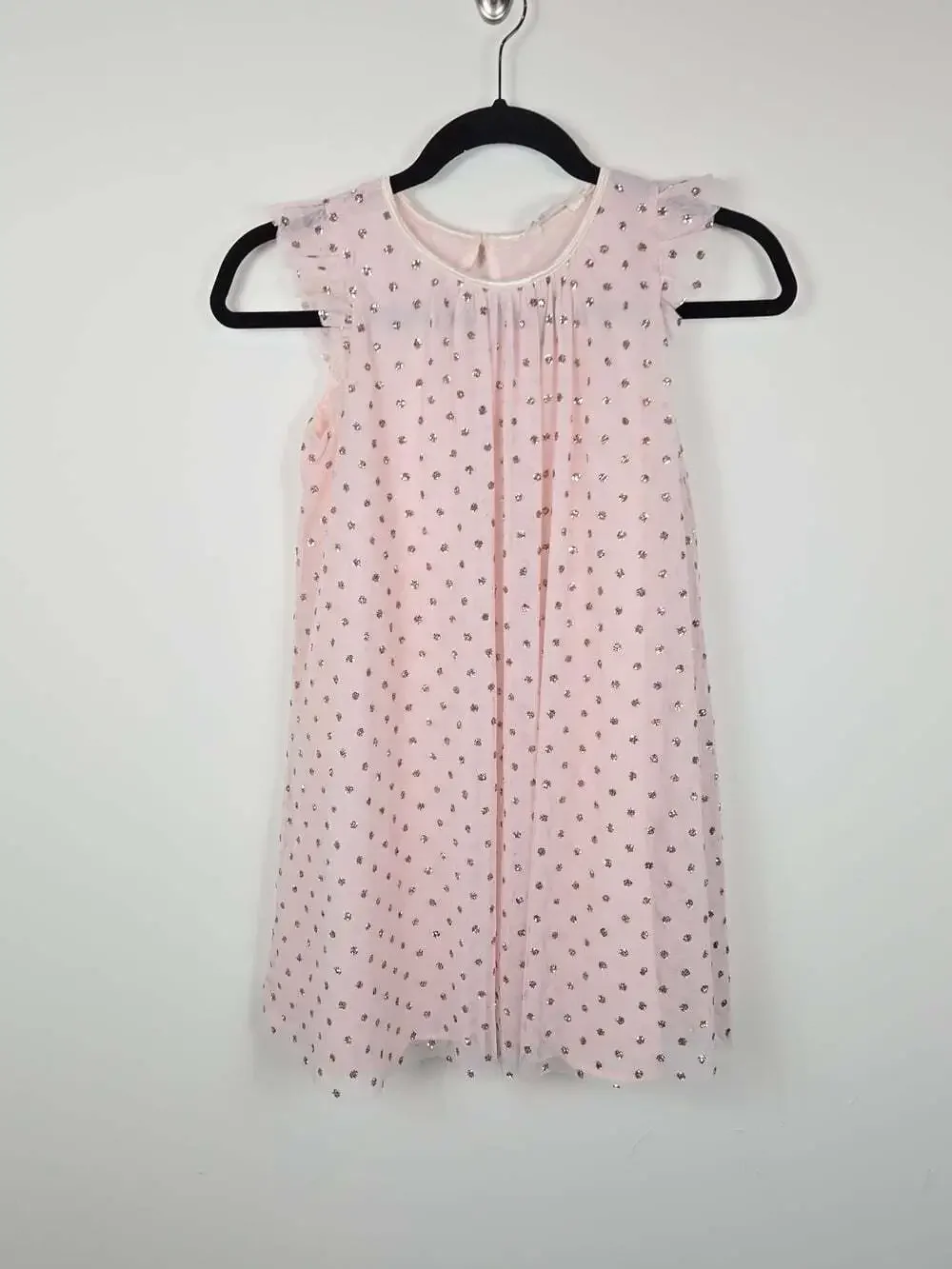 H&M Girls Pink Gold Glitter Tulle Party Dress Size 9-10Y 140 Fairy Holiday